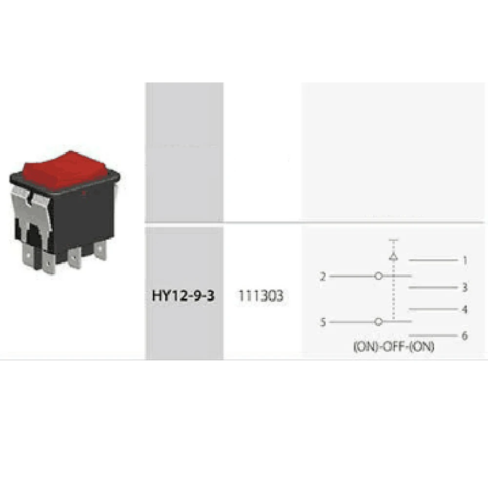 2pcs KEDU HY12-9-3 6 Pins Push Button On Off On Rocker Switch Pushbutton Switches for Electric Power Tools 125/250V 18/20A