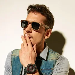 All Seasons Men Women Cool Fashion Style Wooden Sun Glasses Polarized Sunglasses Model 7853