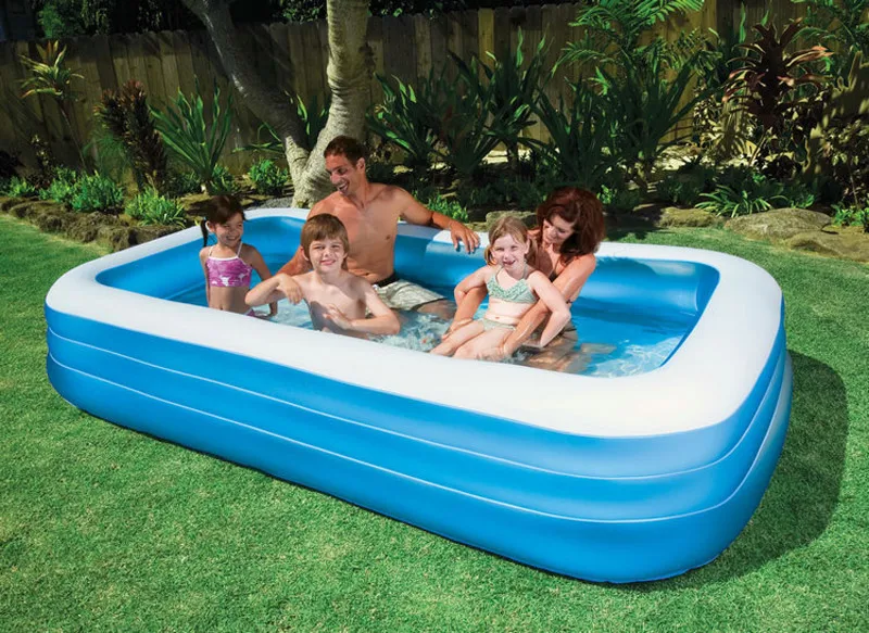 

inflatable 3 ring summer big size 305*183*56cm blue white above ground poo AGP family swimming pool adult play pool B31010