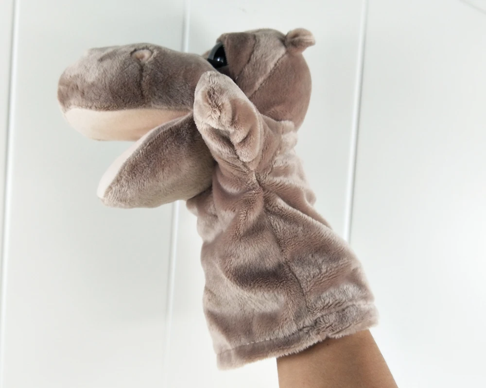 Childrens Hand Puppet Stuffed Plush Toy Big Eyes Hippo