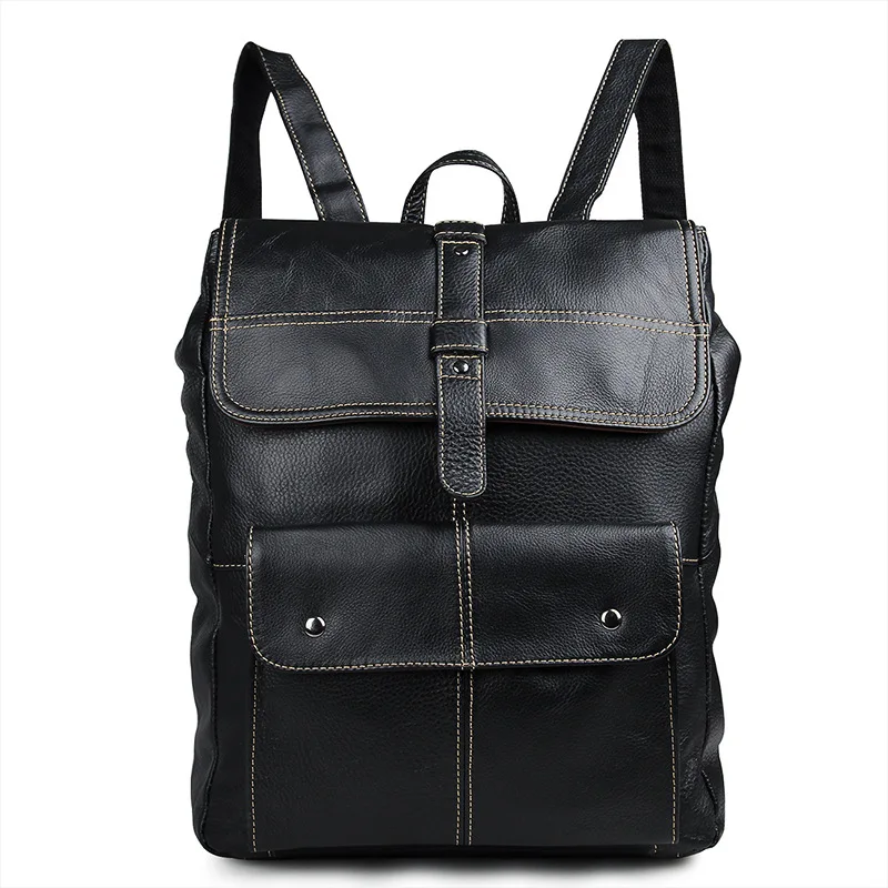 

Nesitu Black / Coffee Real Skin Genuine Leather Women / Men Backpacks Cowhide Girl Backpack #M7335