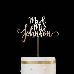 Custom cake topper rustic names cake topper Wedding Cake Decoration Personalized Anniversary gold silver wood cake topper