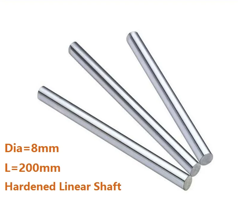 

50pcs/lot Dia 8mm shaft 200mm long Chromed plated linear shaft hardened shaft rod bar rail guide for 3d printer cnc parts