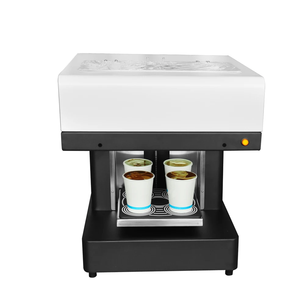 Automatic 4 Cups Coffee Printer Selfie Edible Ink Printer Coffee Cake Latte Art  Beverage Printing Machine Fast Speed Printing