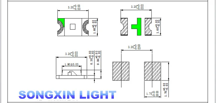 100PCS 1206 red light light-emitting diode SMD LED 3216 Diodes SMD 1206 led 620-625NM 100-120MCD 2,0-2.6V 3.2*1.6