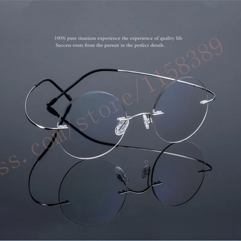 Steve Jobs Star Style Ultra-light Memory Rimless Titanium Myopia Eyeglasses Frame Optical Glasses Men Eyewear Oculos De Grau