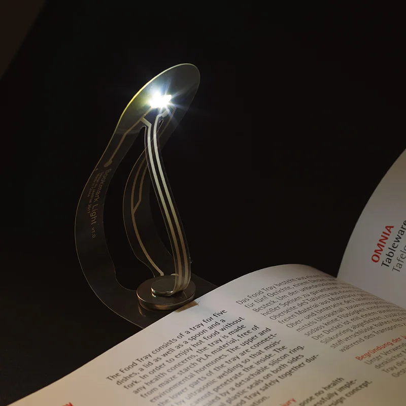 1 pçs mini marcador ultra fino conduziu a luz do livro para lâmpadas de leitura cartão novidade lanterna engraçado luz da noite lâmpada branco quente
