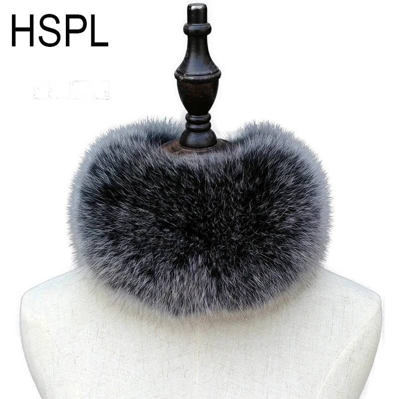 

HSPL Real Fox Scarf Women Fashionable Winter Chinese Fur Fox Collar Luxury 2019 New Women Warm Ladies White Scarves Winter