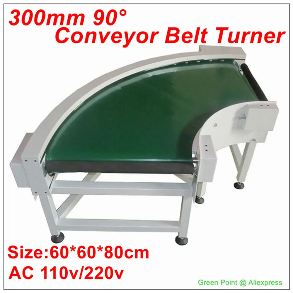 

90 Degrees Angle Clockwise/Anti-clockwise Turning Corner Belt Conveyor 200W 300mm Belt Width AC 110V/220V For Foods Transmission