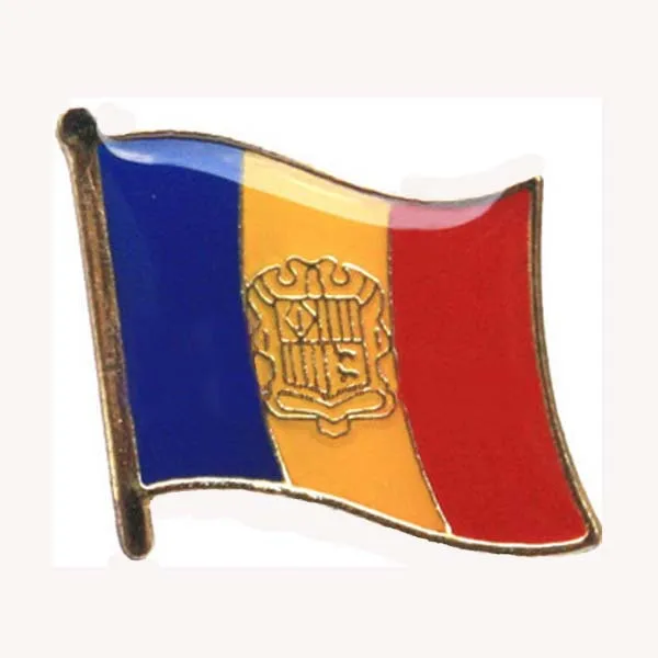 Andorra Flag Pin/Single Country Pin 16mm Made by Iron with Butterfly Button On Backing Custom and MOQ300pcs Free Shipping