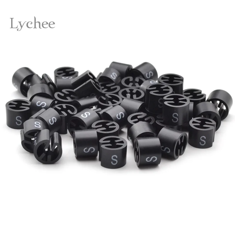 Lychee Life 100 Pieces Black Hanger Sizer Garment Tags Markers Size Dividers Size Marker for Hangers XXS-4XL Printed