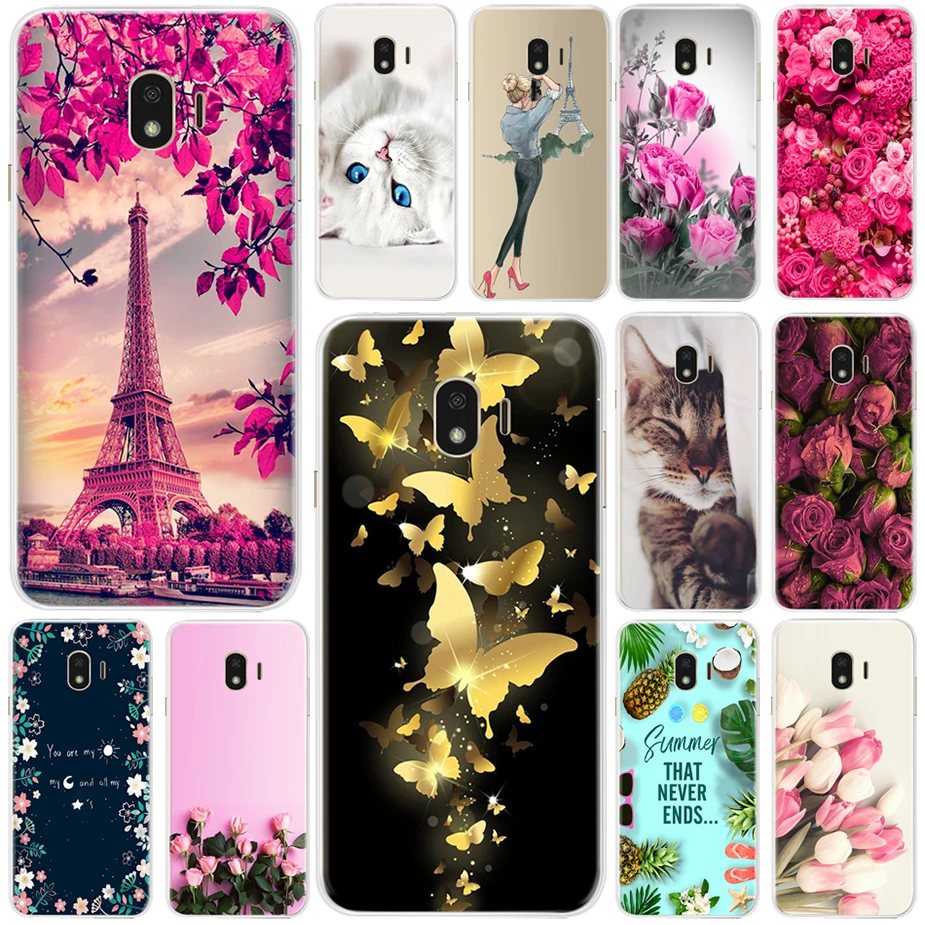 Piękny wzorzyste etui do Samsung Galaxy J4 2018 J400 SM-J400F przypadkach miękkiego silikonu TPU tylna pokrywa dla Samsung J4 2018 funda Capa