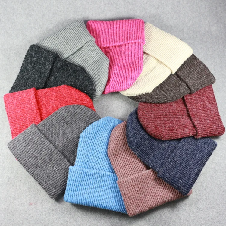 Wholesale Gorros Winter Warm Hats for Women Men Knitted Beanie Hat Cap for Girls Wool Hat Female and Male Skullies Stocking Hats