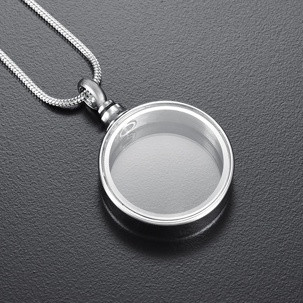 

Cremation Jewelry for Ashes Transparent Round Urn Necklace for Human Dog Cat Ashes Memorial Funeral Jewelry Ashes Locket