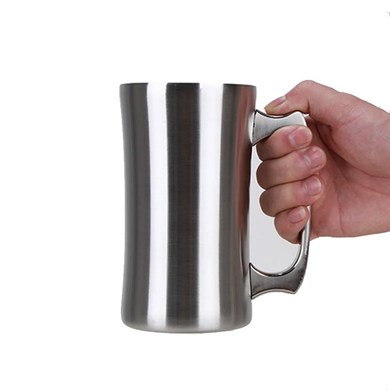 10pcs 20oz stainless steel beer mug with handle double wall vacuum big capacity beer cup for cocktail tea coffee W9926