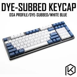 dsa white blue colorway Dye Sub Keycap Set PBT plastic for keyboard gh60 xd60 xd84 cospad tada68 rs96 zz96 87 104 660