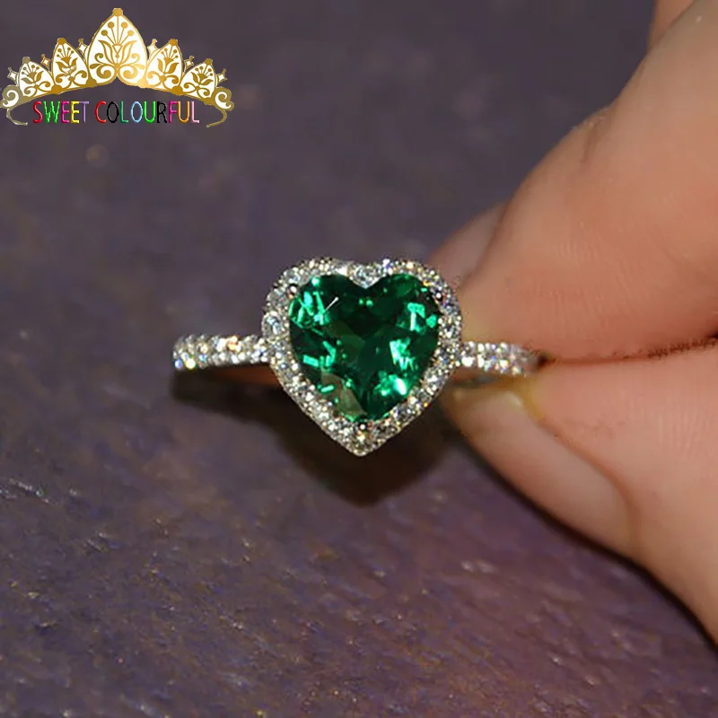 100% 9K Gold Lab Created Emerald and Moissanite Diamond Ring With national certificate Em-002