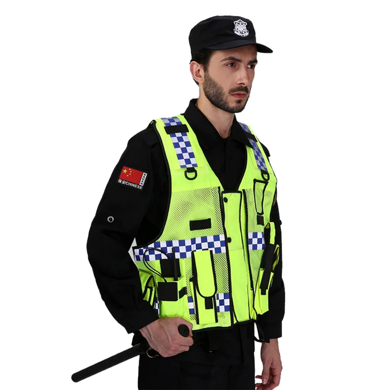 High visibility traffic reflective vest with multi pockets