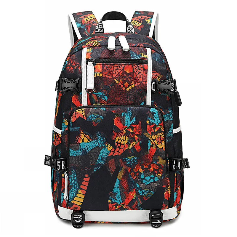 

Customize Pattern Teenage Mochila Student Schoolbag Fashion Printing Laptop Bag Men Travel bags USB knapsack Oxford Backpack