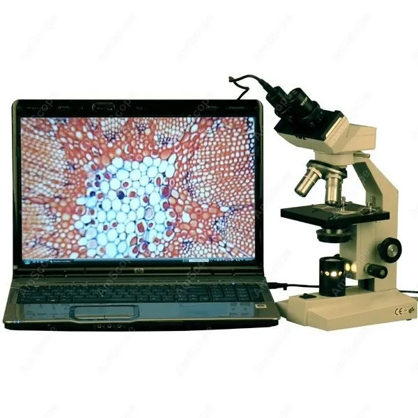 Vet High Power Binocular Microscope--AmScope Supplies 1000X Vet High Power Binocular Microscope + USB Camera