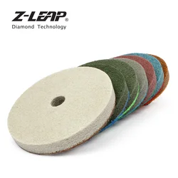 Z-LEAP Diamond Sponges 7pcs 4 Inch For Marble Polishing Abrasives Artificial Stone Polishing Wheels Buff Disk Thickness 10mm