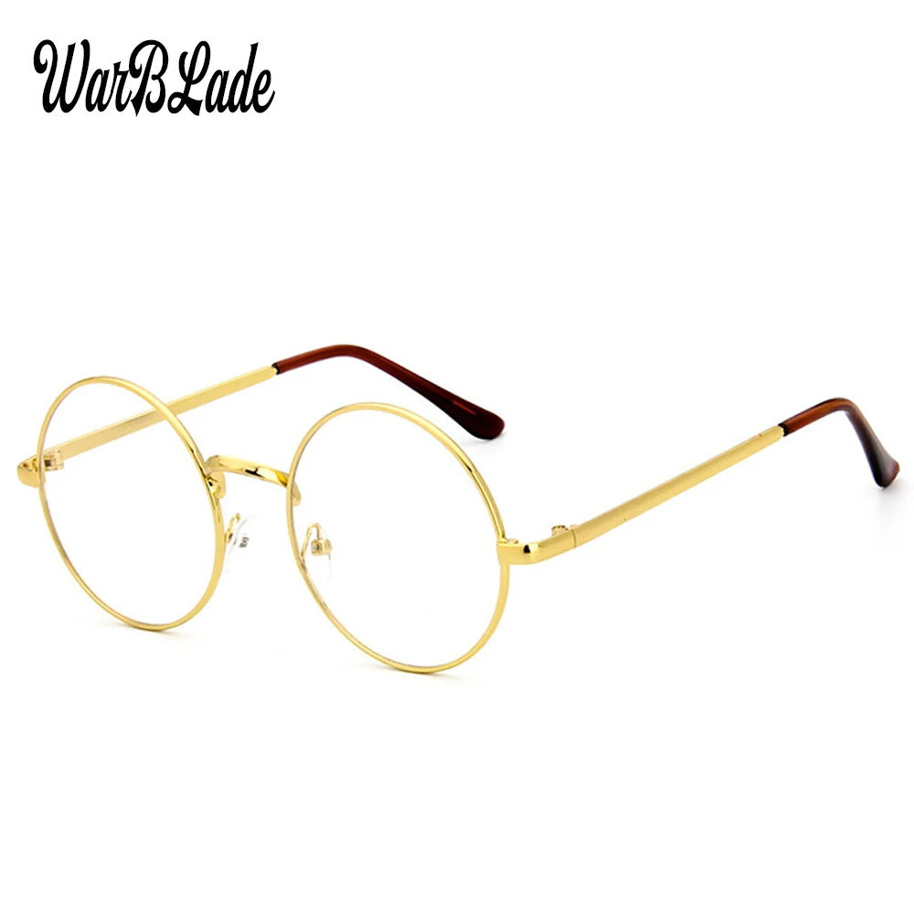 WarBLade 2020 round nerd glasses clear lens unisex gold round metal frame glasses optical men women eyeglass frame fake glasses