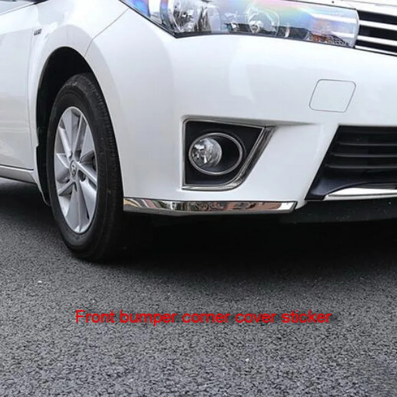 Tonlinker Front/Rear bumper Corner Cover sticker For TOYOTA Corolla Altis 2014-17 Car Styling 1PCS Stainless Steel Cover sticker