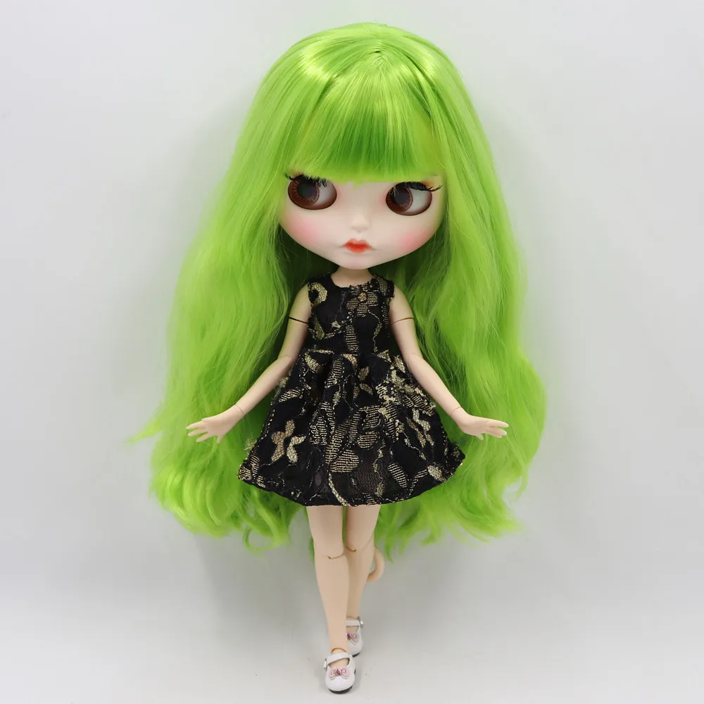 ICY DBS Blyth 30cm customized nude doll with green hair joint body for 1/6 bjd girl gift BL422