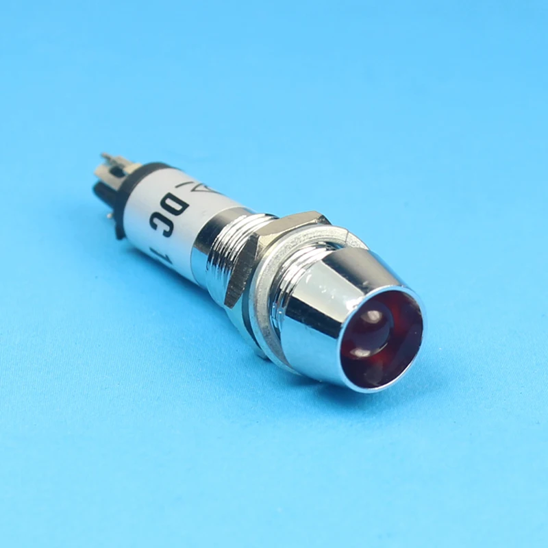 ABBEYCON 12v 24v 110v 220v 8mm red /green/blue led indicator pilot signal lamp light metal pilot light