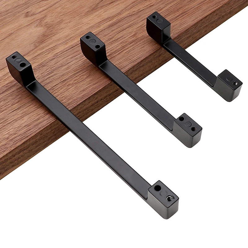 RUNBAZEF Black Cabinet Handle  Square Furniture Hardware Aluminum Alloy Kitchen Door Knobs Cupboard Wardrobe Drawer Pulls