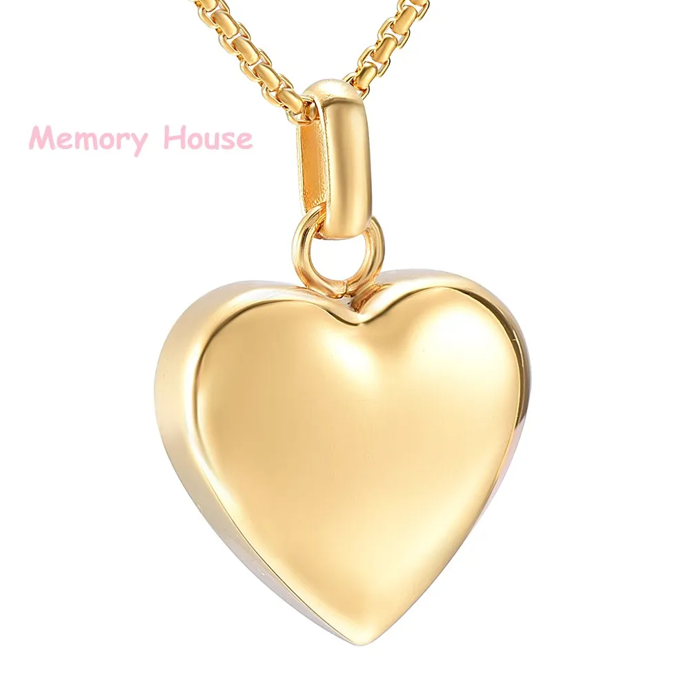 

IJD8455 High Polished Blank Heart Stainless Steel Cremation Jewelry For Ashes Engravable Keepsake Urn Pendant Necklace for Women