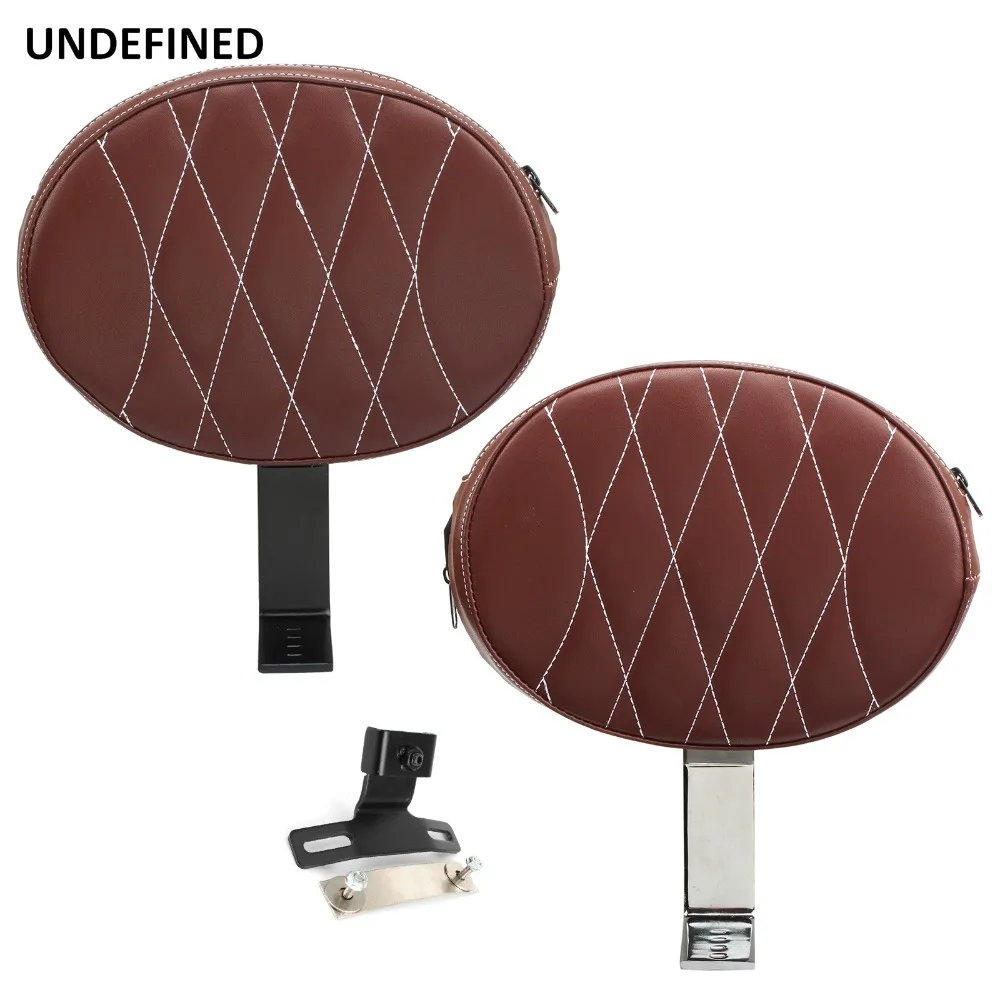 Motorcycle Backrest Adjustable Driver Rider Plug In Sissy Bar Seat Cushion Moto Pad For Harley Fatboy Heritage Softail 2007-2017