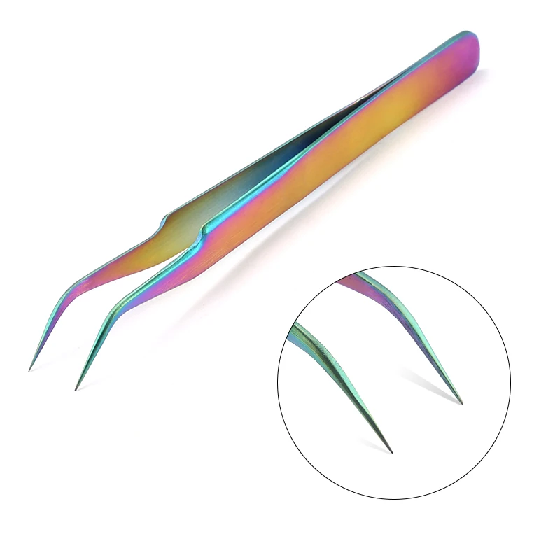 Qiao-Pinzas con efecto de Enchapado, acero inoxidable, antiestáticas, cruzadas, industriales, accesorios de costura, herramientas