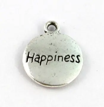 FREE SHIPPING 180PCS Tibetan silver round HAPPINESS charms A12098