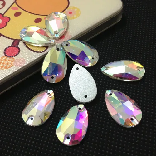 Sew on Pear Rhinestone Crystal AB color Droplet sewing crystal 7x12mm 10.5x18mm 13x22mm 17x28mm 16x25mm 22x38mm