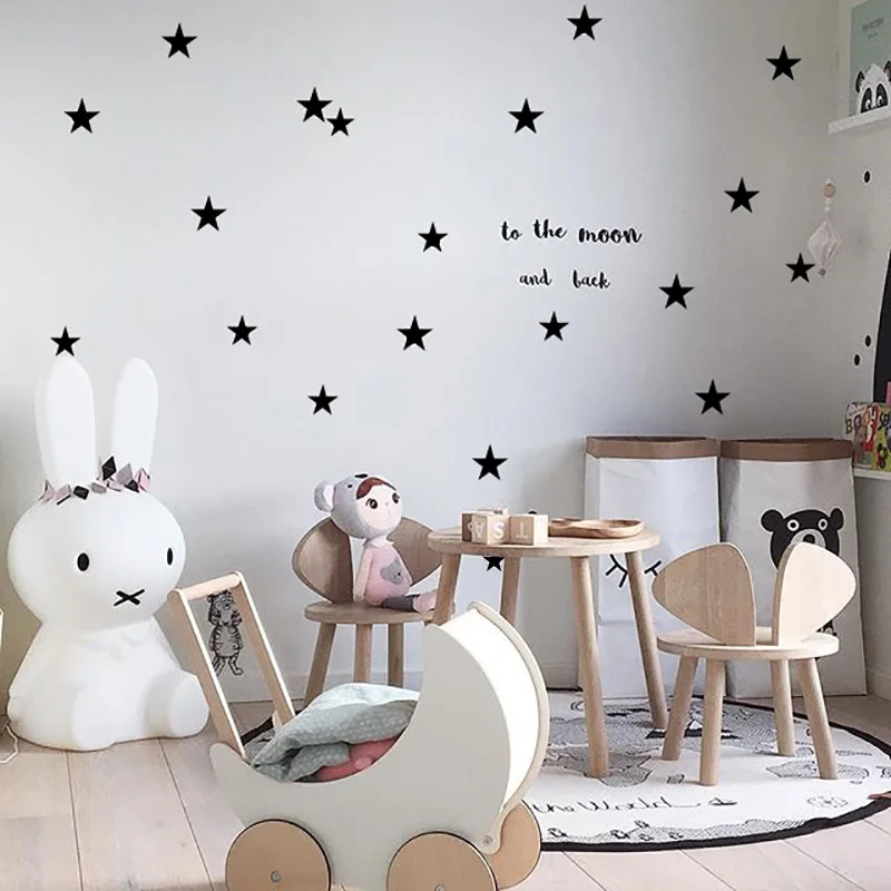 Creative 110 pcs/set Cartoon Stars Wall Sticker For Kids Rooms Baby Nursery DIY Stickers Mural Home Decor Little Star Wall Decal