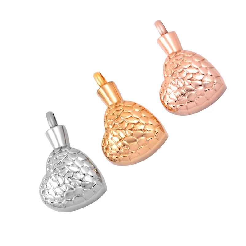 IJD9608 Steel/Gold/Rose gold 316L Stainless Steel Heart Urn Necklace Hold Ashes Memorial Keepsake Pendant Jewelry For Women