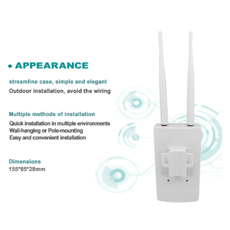 TIANJIE High Speed Outdoor 4G LTE Wireless AP Waterproof Unlock Sim Card Wifi Router Hotspot CPE LAN/WAN RJ45 port Modem Dongle