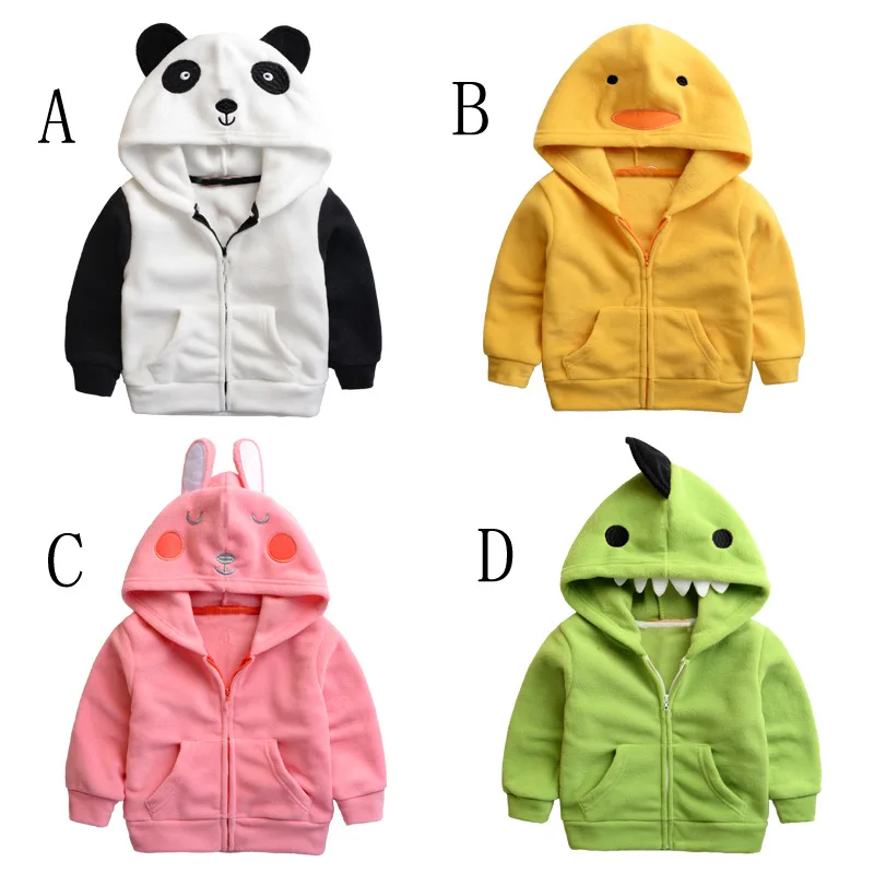 Baby Cardigan Girls Boys Coats Cartoon Hooded Long Sleeves Kids Jackets Zipper Children Outerwear 0-5years/Autumn Winter BC1156