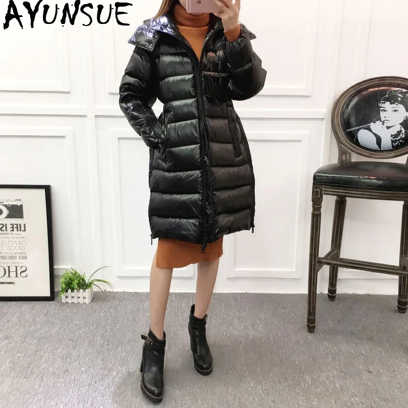 2020 New Women's Down Jacket Long Winter Coat Women Korean Warm Puffer Jacket 90% White Duck Down Jackets for Women 1828 KJ2623