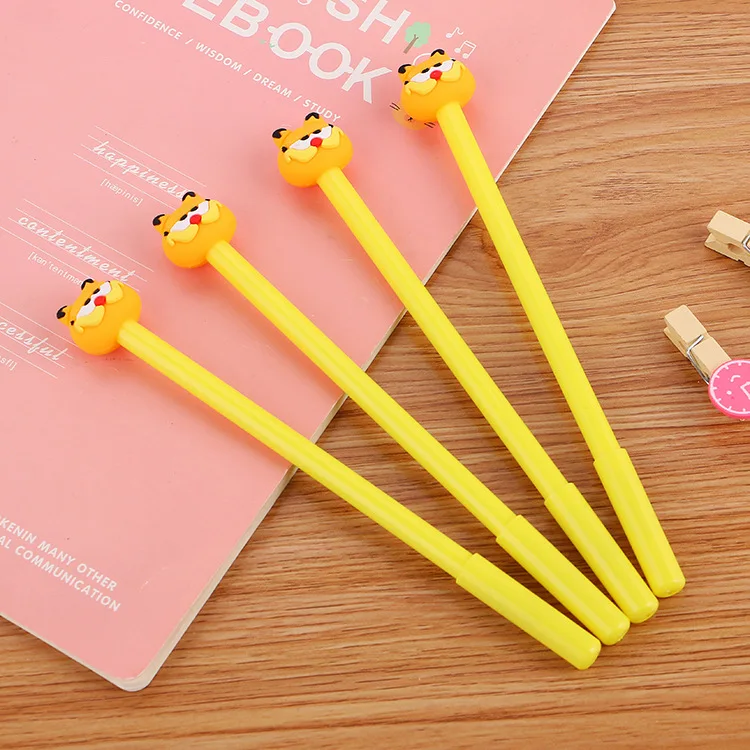 

30 pcs Creative cartoon and kitten neutral pen lovely student black water-based pen high quality office signature pen