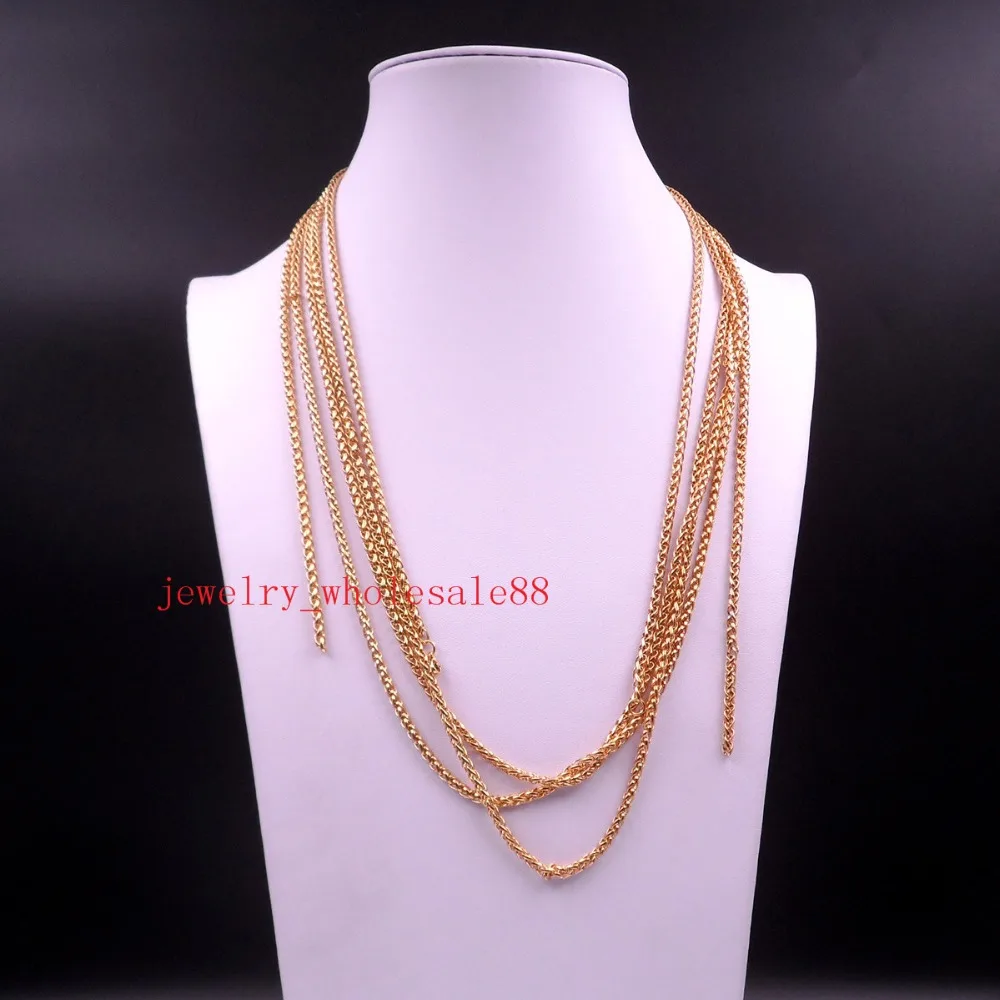 3meter Lot in bulk 3mm  Stainless Steel wheat braid chain jewelry finding / Marking Chain DIY
