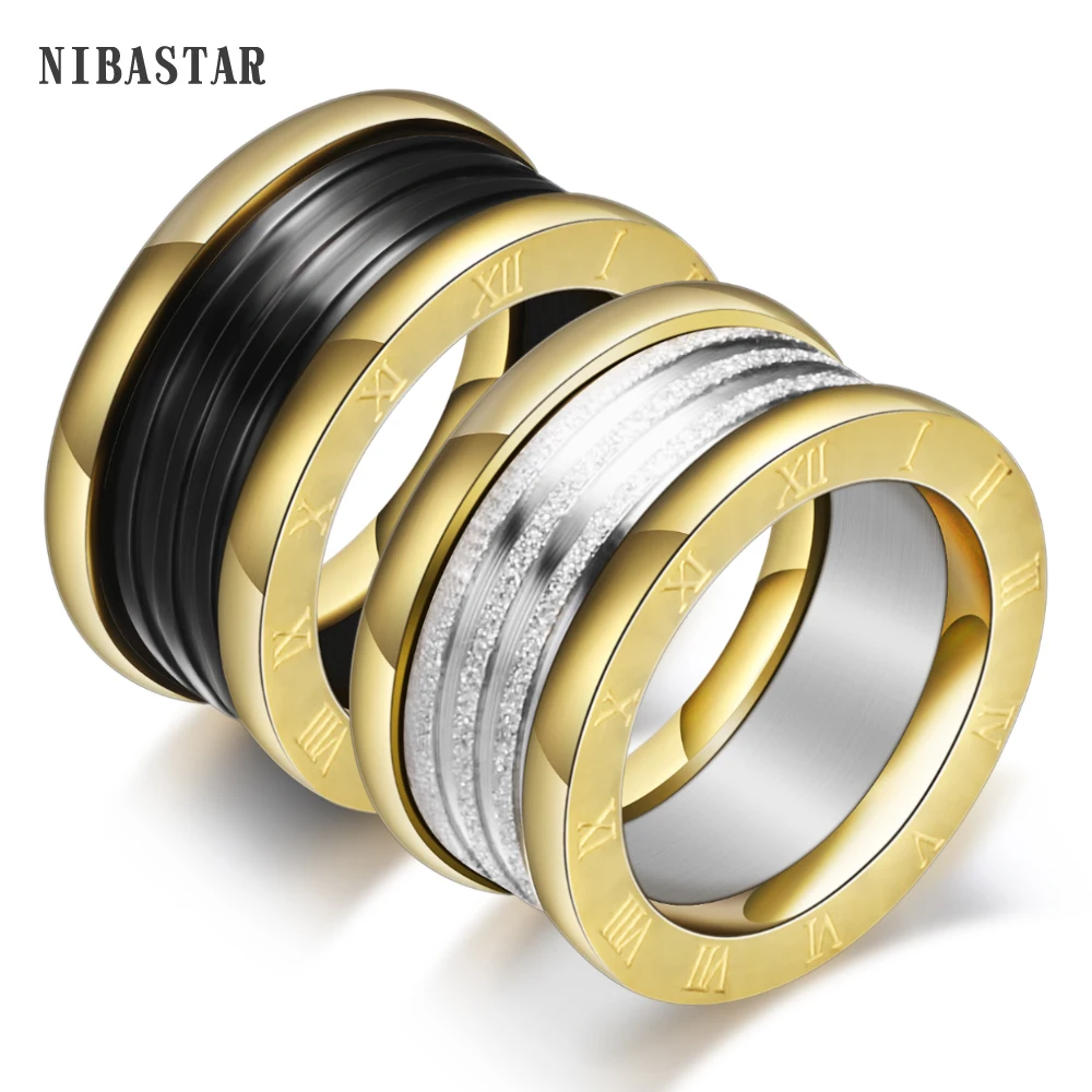 Fashion Brand Roman Numerals Rings For Women Men Stainless Steel Spiral Ring Fashion Party Jewelry Accessories Gifts