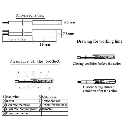 Temperature Controller Switch 45-150C 145C Degree 250V 5A Thermostat Thermal Protector KSD9700 Normally Closed