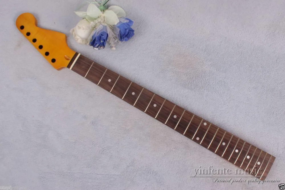 

1pcs electric guitar neck 22 fret flame maple 25.5'' rose wood Fretboard #789