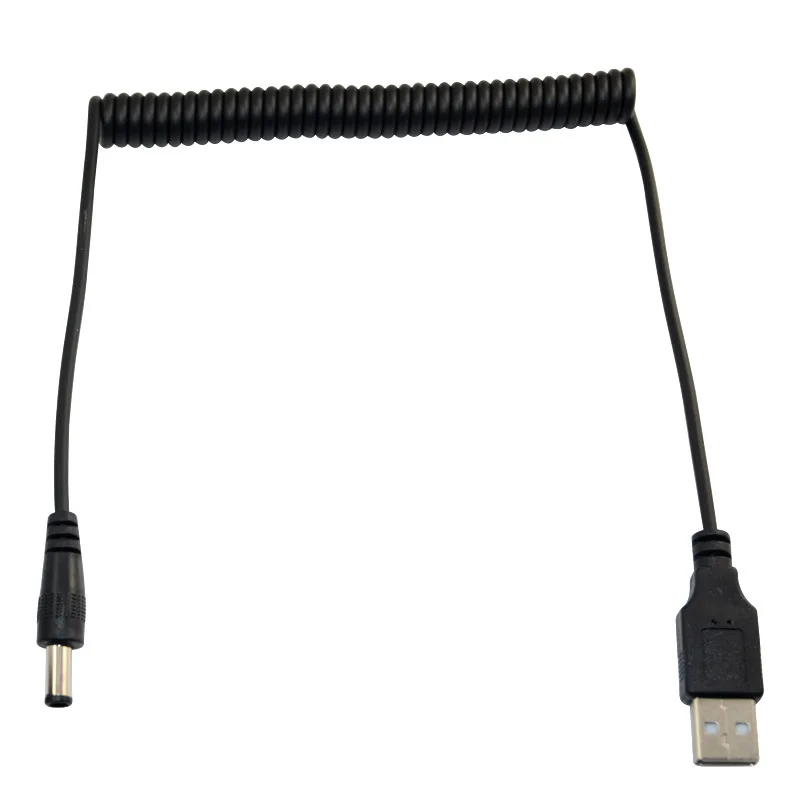 5V2A الحالي الطاقة الحبل كابل الشحن USB إلى DC5.5 * 3.3 مللي متر 5.5x3.3 مللي متر الذكور USB كابل تلسكوبي الربيع كابل