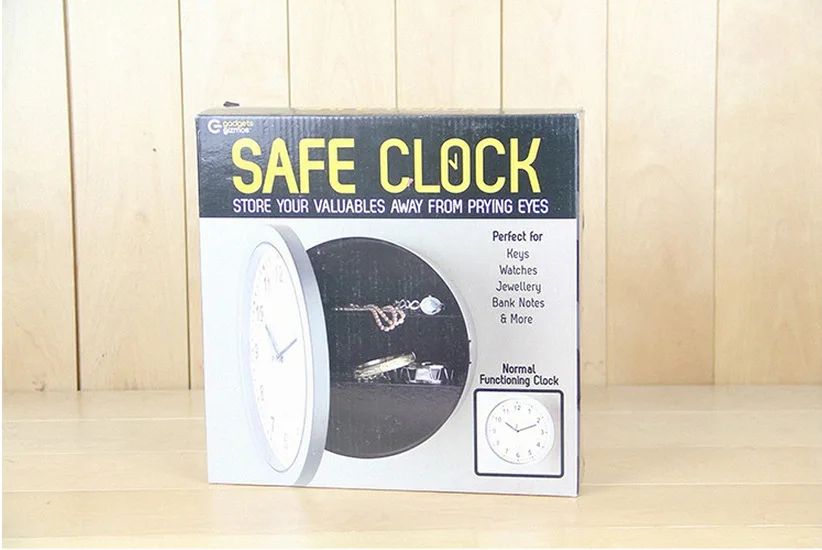 Wall Clock Safe Box Secret Stash Security Secret Key Hidden Safe Lock Money Compartment Cash Hide Case Storage Locker For Home