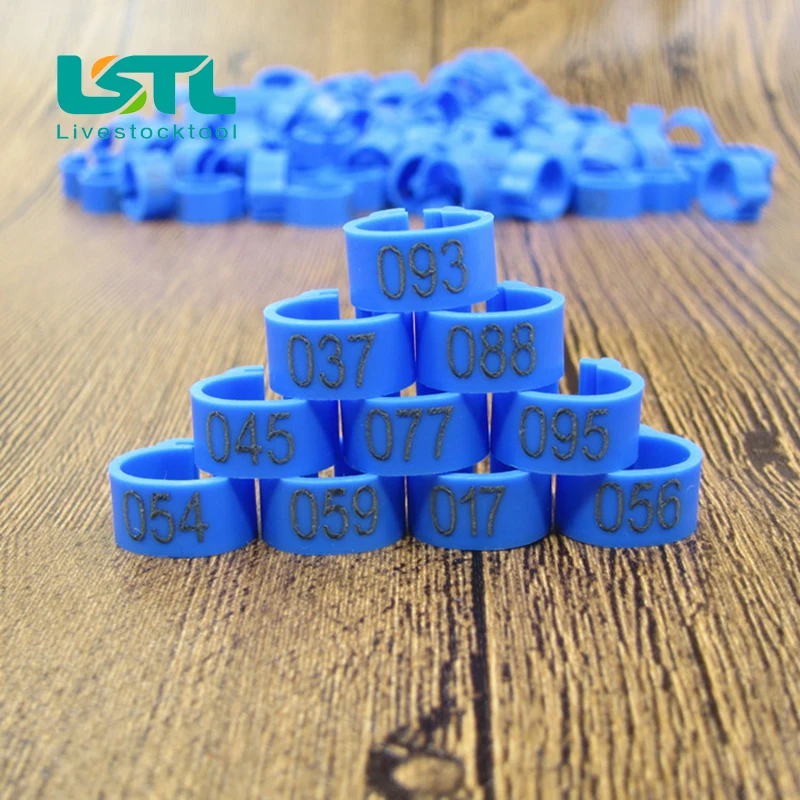 100pcs Pigeon Foot Ring Plastic Multi Color Bird Pigeon Foot Ring No.001-100 Bird Identification Poultry Chicken Farming