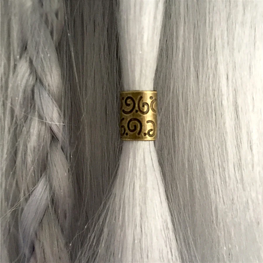 Leeons-contas de metal para tranças, anéis para dreadlock, extensão do cabelo, 20 pcs/tube