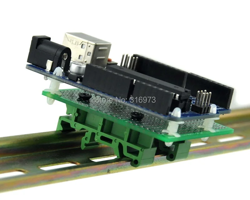 DIN Rail Mount Adapter/Prototipe PCB Kit untuk UNO / Mega 2560 Dll.
